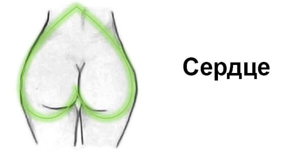 Форма попы сердце