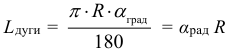 Формула Длина дуги окружности