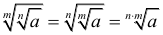 Формула Основные свойства математических корней