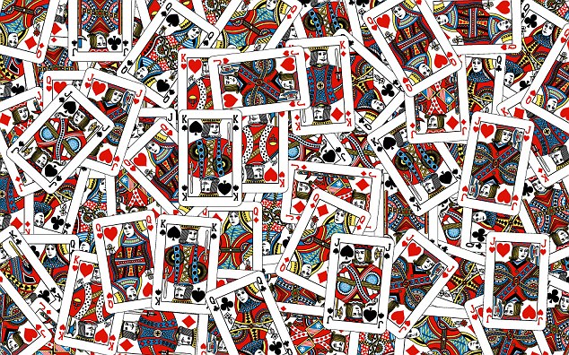 Keep your eye peeled: There is a single one-eyed Jack hidden in this scattered deck of cards but only the most eagle-eyed will be able to pick it out