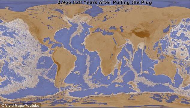 As the creator notes, the Pacific Ocean appears most heavily affected by the plug. This could be because the water gets 