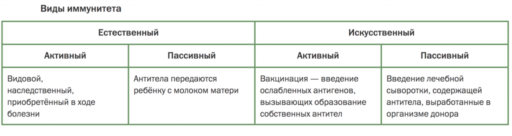 виды иммунитета