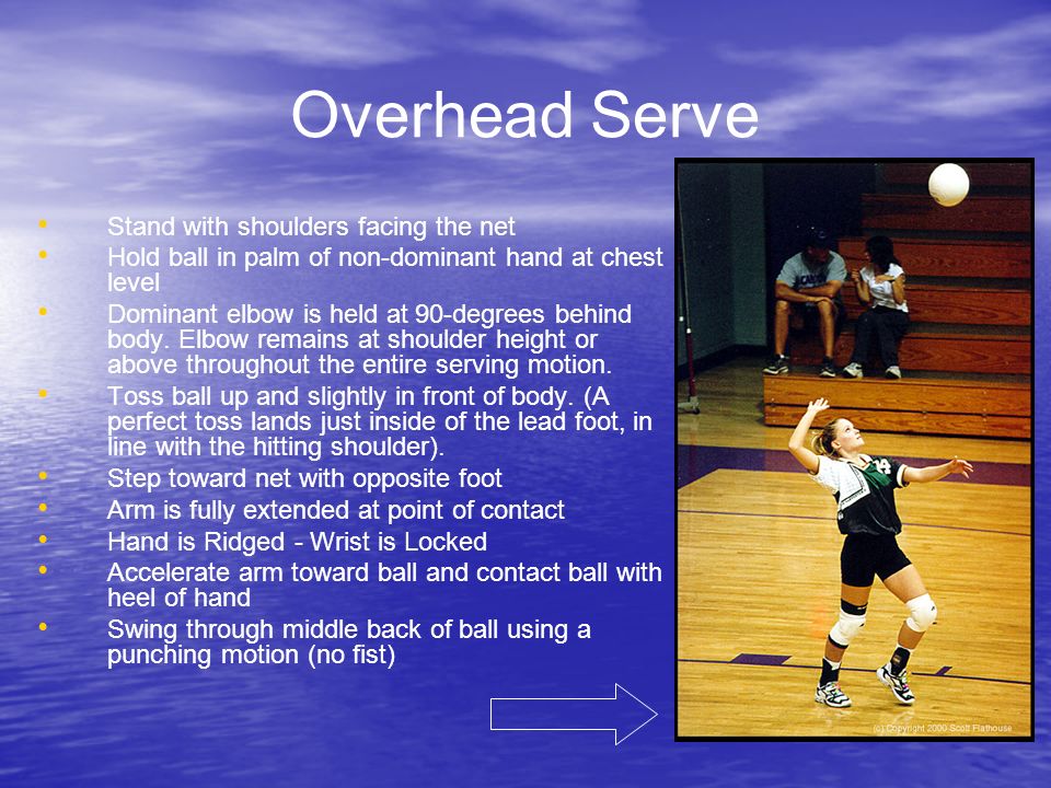 Overhead Serve Stand with shoulders facing the net