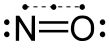 Skeletal formula showing three lone pairs and one unpaired electron