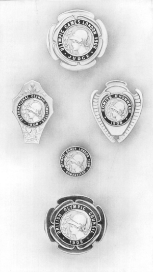 Olympic 1908 badges.png