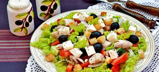 греческий салат рецепт классический с сухариками